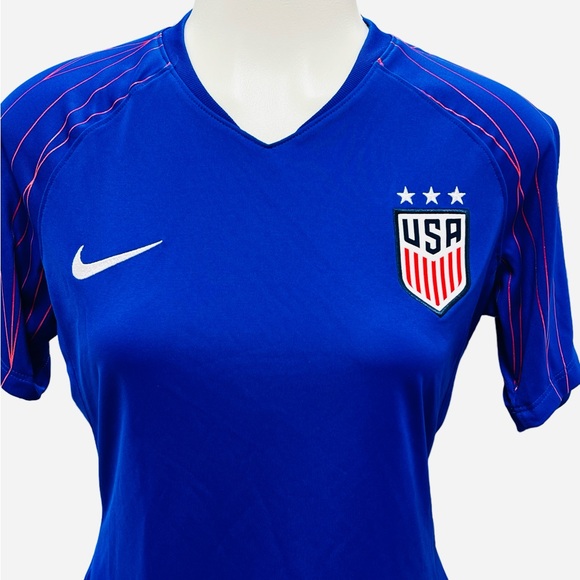 Nike USA Soccer Dri Fit Crew Neck Blue Tee Shirt Jersey Size S - Picture 4 of 9